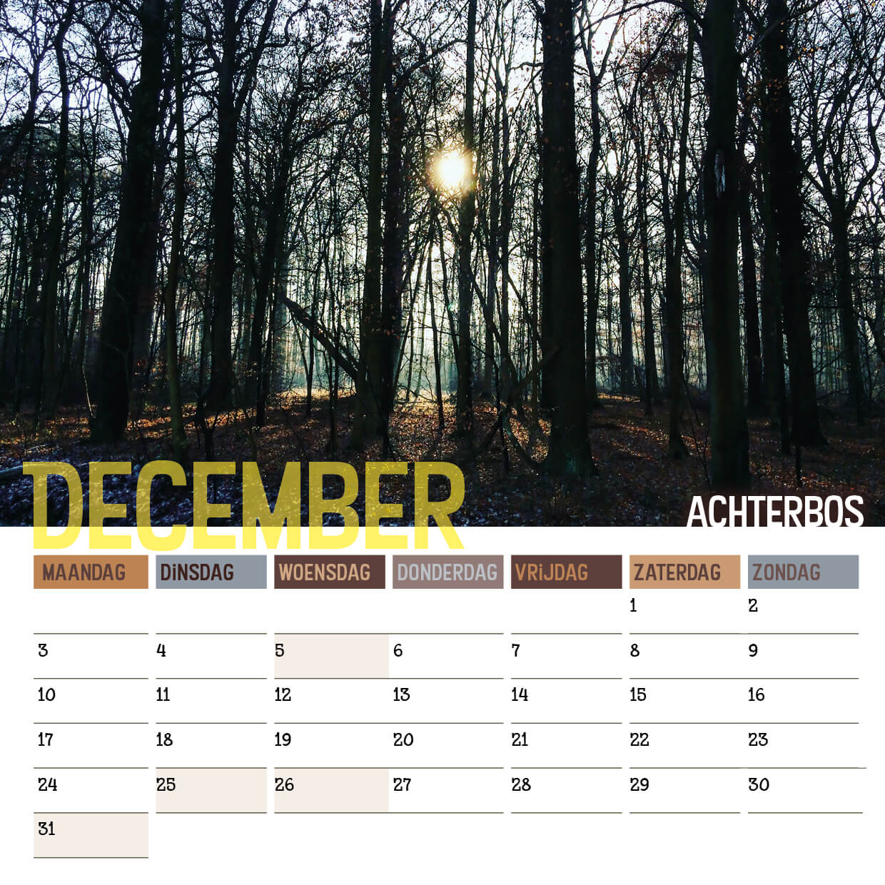 Amelisweerd Kalender 2018